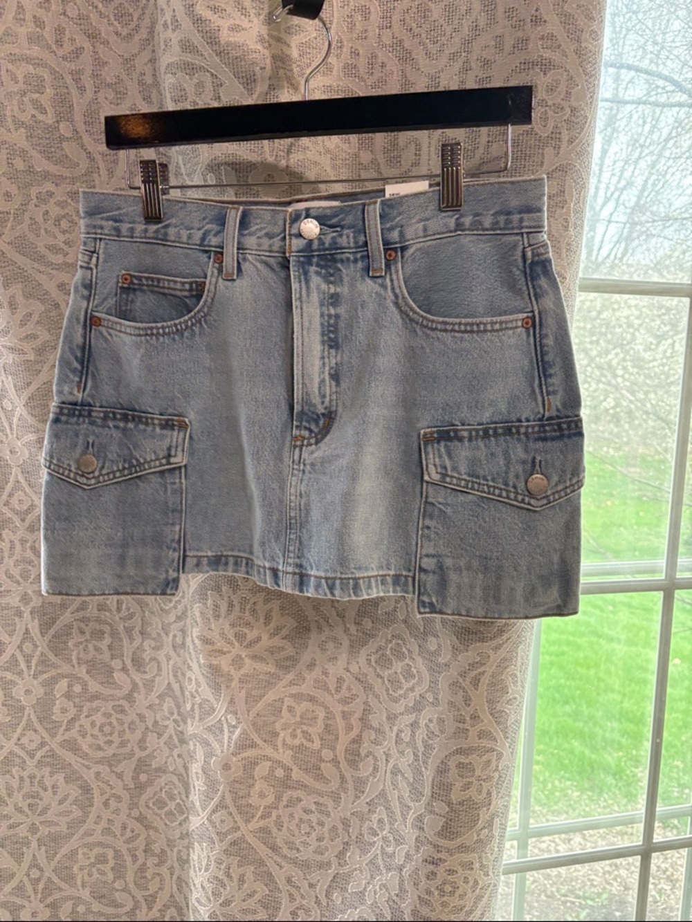 Denim Forum size 28W mid rise cargo mini skirt - NWT